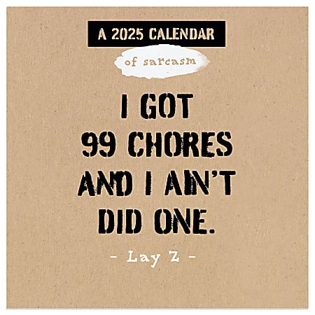 2025 TF Publishing Monthly Mini Wall Calendar, 7” x 7”, Anti-Affirmations & Sarcasm, January 2025 To December 2025