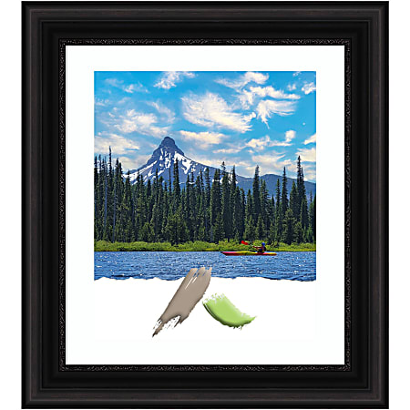 Amanti Art Rectangular Picture Frame, 26” x 30" With Mat, Parlor Black
