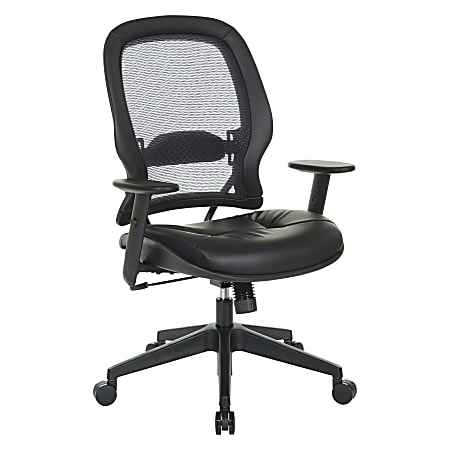 Office Star&trade; Space 57 Series Dark Air Grid Back Ergonomic Mesh High-Back Managers Office Chair, Black