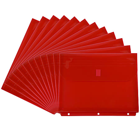 JAM Paper Plastic 3 Hole Punch Binder Envelopes Letter Size 9 34 x