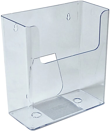Azar Displays Desktop/Wall-Mount File Holders, 9-1/2"H x 8-7/8"W x 4-1/4"D, Clear, Pack Of 4 Holders