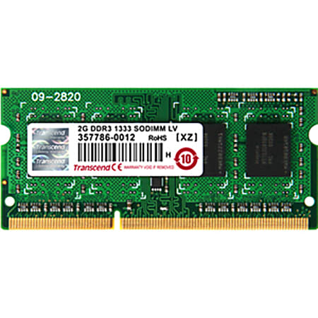 Transcend DDR3L 1600 SO-DIMM 8GB 11-11-11 2Rx8 1.35V - For Notebook - 8 GB - DDR3-1600/PC3-12800 DDR3 SDRAM - 1600 MHz - CL11 - 1.35 V - Non-ECC - Unbuffered - 204-pin - SoDIMM