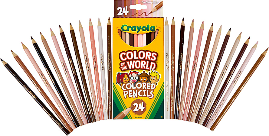 Crayola Color Of The World Colored Pencils 3 mm Assorted Colors Pack Of 24  Pencils - Office Depot