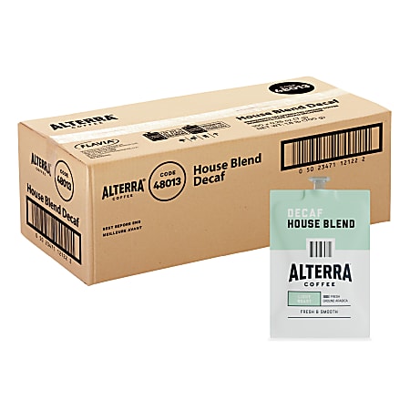 FLAVIA® Coffee ALTERRA® Single-Serve Coffee Freshpacks, Decaffeinated, House Blend, Carton Of 100