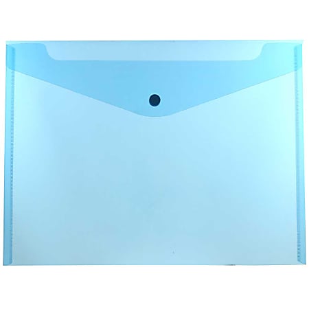 JAM Paper® Booklet Plastic Envelopes, Letter-Size, 9 3/4" x 13", Blue, Pack Of 12