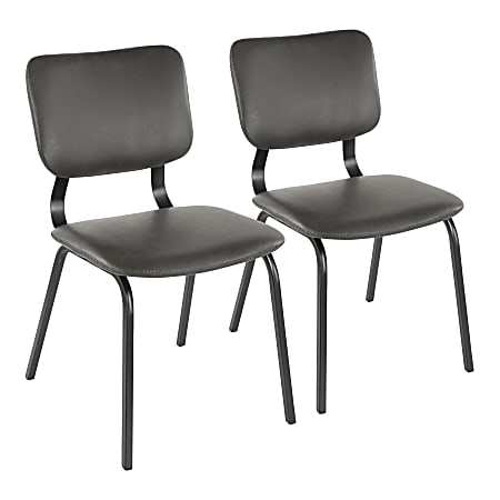 LumiSource Foundry Chairs, Black/Gray, Set Of 2 Chairs