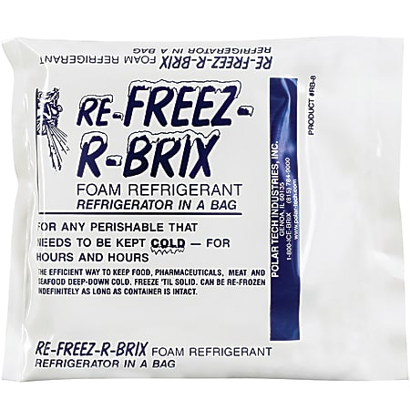 Re-Freez-R-Brix™ Cold Bricks, 4 1/2"H x 4"W x 3/4"D, White, Case Of 42