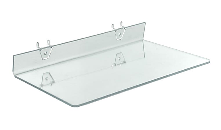 Azar Displays Acrylic Shelves For Pegboard/Slatwall Systems, 16" x 8", Clear, Pack Of 4 Shelves