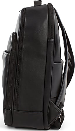 Bugatti Valentino Vegan Leather Backpack With RFID Pocket And 15.6 Laptop  Compartment, Black