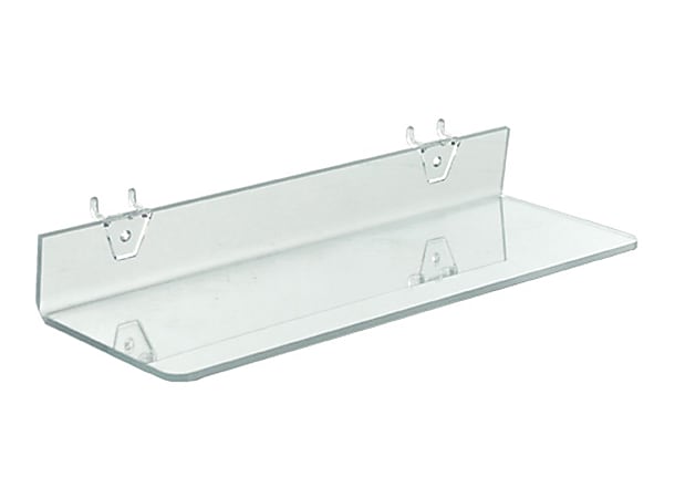 Azar Displays Acrylic Shelves For Pegboard/Slatwall Systems, 16" x 4", Clear, Pack Of 4 Shelves