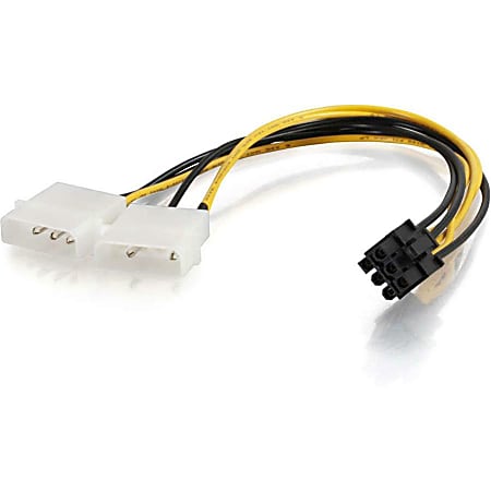C2G 10in One 6-pin PCI Express to Two 4-pin Molex Power Adapter Cable - 10"