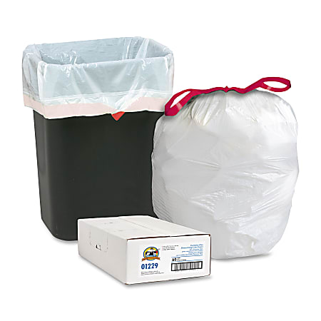 Nine Stars 21 Gallon, White, Kitchen Trash Bags with Drawstring Closure, 30  Pack 