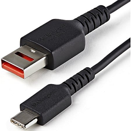 StarTech.com 3ft (1m) Secure Charging Cable, USB-A to USB-C Data Blocker Charge-Only Cable, Secure Charger Adapter Cable for Phone/Tablet - 3ft USB-A to USB-C Secure Charging Data Blocker Adapter Cable - Prevents data theft/spyware/malware