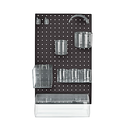 Azar Displays 10-Piece Pegboard Organizer Kit, Black