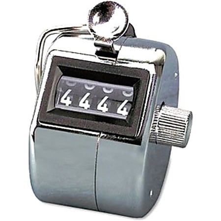 Advantus Tally I 4-Digit Handheld Tally Counter, Chrome
