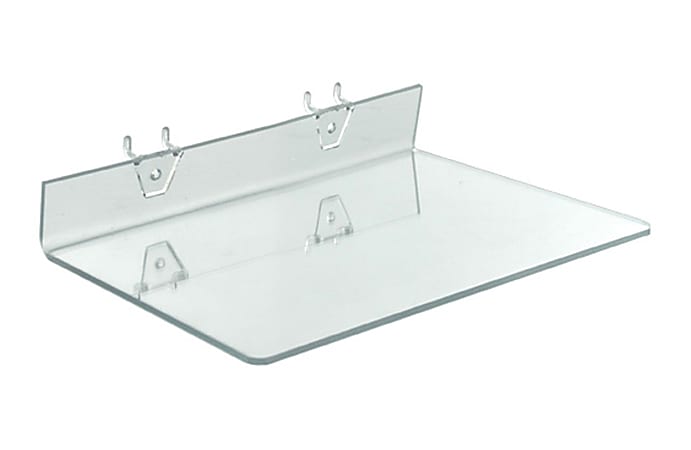 Azar Displays Acrylic Shelves For Pegboards/Slatwalls, 13-1/2"W x 8"D, Clear, Pack Of 4 Shelves