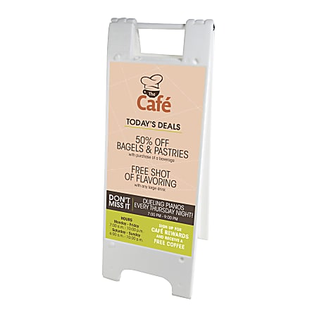 A-Frame Sandwich Board Sidewalk Sign, Minicade With 2 Inserts, 12" x 24"