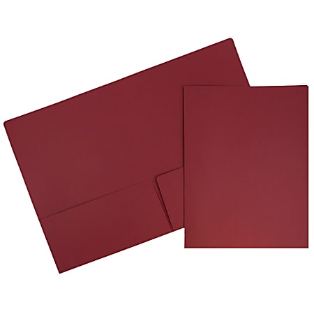 JAM Paper® Matte 2-Pocket Presentation Folders, 9" x 12", Dark Red, Pack Of 6