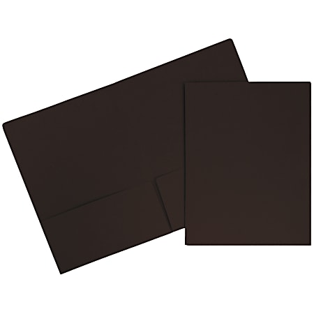JAM Paper® Matte 2-Pocket Presentation Folders, 9" x 12", 100% Recycled, Chocolate Brown, Pack Of 6