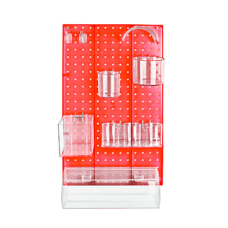 Azar Displays 10-Piece Pegboard Organizer Kit, Red