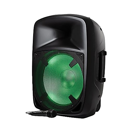 ION Audio Pro Glow 1500 High Power Portable Bluetooth PA Speaker With Lights, Microphone & Remote, Black, iPA114