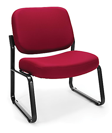 OFM Big And Tall Guest Reception Chair, Wine/Black