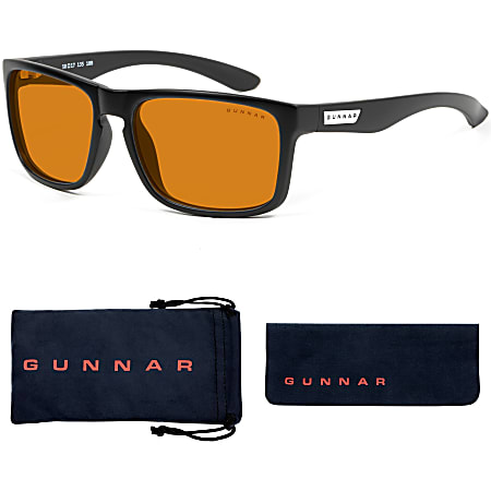 GUNNAR Gaming & Computer Glasses - Intercept, Onyx, Amber Max Tint - Onyx Frame/Amber Max Lens