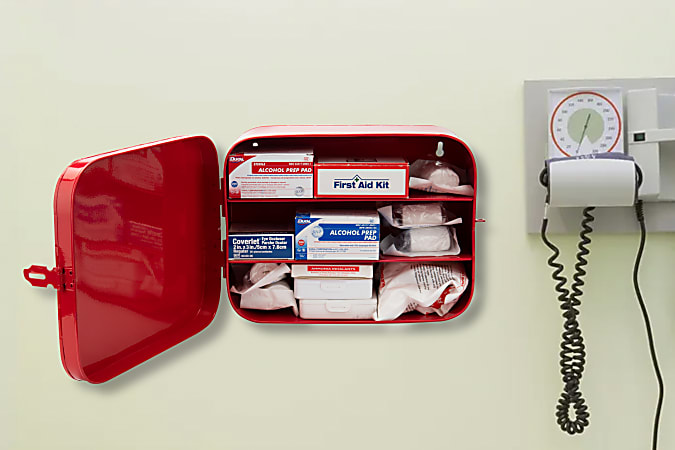  Mind Reader First Aid Box, Emergency Kit, Medical Supply  Organizer, Vintage, Buckle Lock, Metal, 9.25 L x 6 W x 3 H, White :  Everything Else
