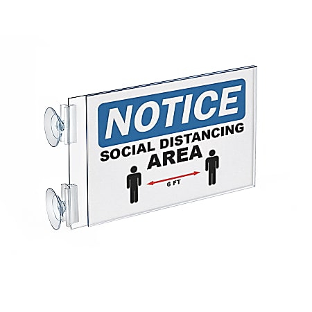 Azar Displays 2 Sided Acrylic HorizontalVertical Suction Cup Sign ...