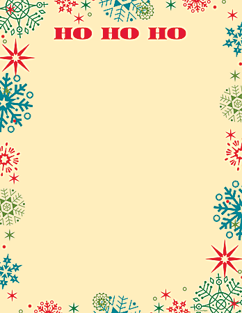 Great Papers!® Holiday Stationery, 8 1/2" x 11", Ho Ho Snowflake, Pack Of 80 Sheets