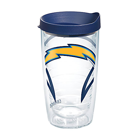 Tervis NFL Tumbler With Lid 16 Oz Los Angeles Chargers Clear