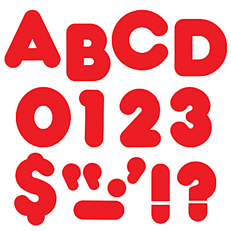 TREND Ready Letters®, 4", Casual Letters/Numbers, Red, Pack Of 72