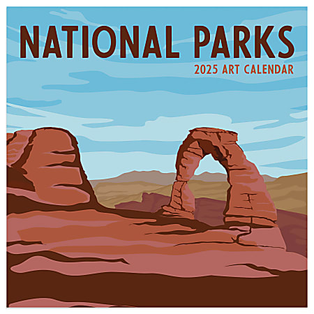 2025 TF Publishing Monthly Mini Wall Calendar, 7” x 7”, National Parks - Art, January 2025 To December 2025