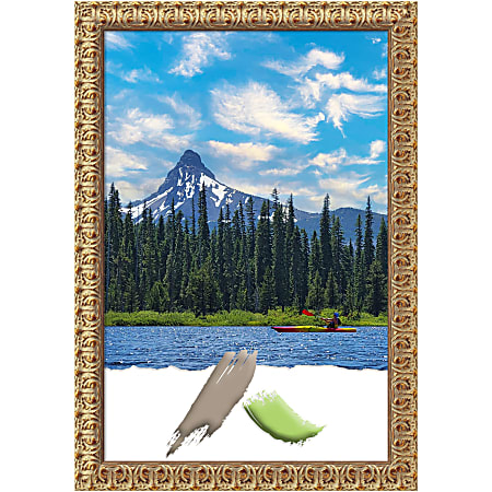 Amanti Art Florentine Gold Wood Picture Frame, 23" x 33", Matted For 20" x 30"