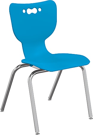 MooreCo Hierarchy Armless Chair, 18" Seat Height, Blue