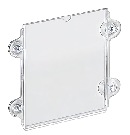 Azar Displays Acrylic Window/Door Sign Holders With Suction Cups, 11"H x 11-1/2"W x 1/8"D, Clear, Pack Of 10 Holders