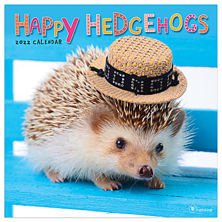 TF Publishing Animal Wall Calendar, 12" x 12", Happy Hedgehogs, January To December 2022