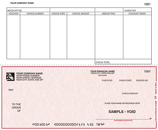 Continuous Accounts Payable Checks For RealWorld®, 9 1/2" x 7", Box Of 250, AP27, Bottom Voucher