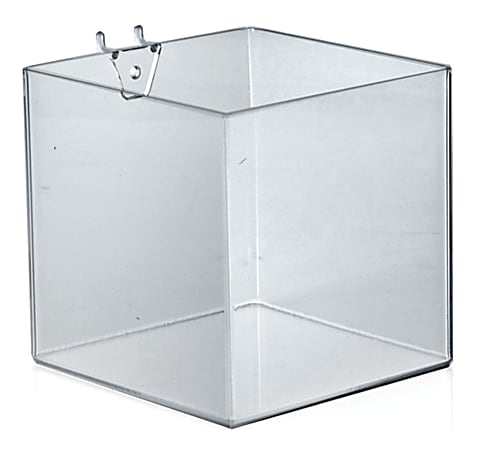 Azar Displays Brochure Holder Cubes, Small Size, 6" x 6" x 6", Clear, Pack Of 4