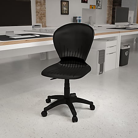 Flash Furniture Plastic Low-Back Swivel Task Office Chair,