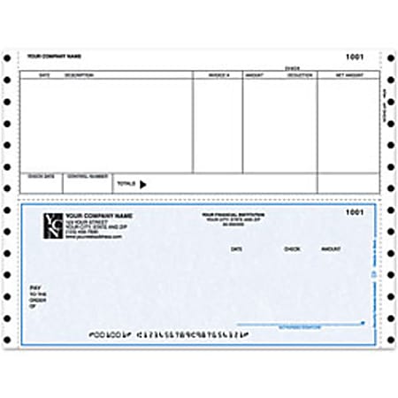 Continuous Accounts Payable Checks For RealWorld®, 9 1/2" x 7", Box Of 250, AP84, Bottom Voucher