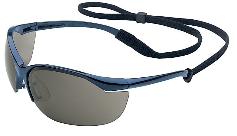 Vapor Eyewear, TSR Gray Lens, Polycarbonate, Hard Coat, Metallic Blue Frame