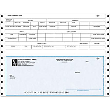 Custom Continuous Payroll Checks For Champion Business Systems®, 9 1/2" x 7", Box Of 250