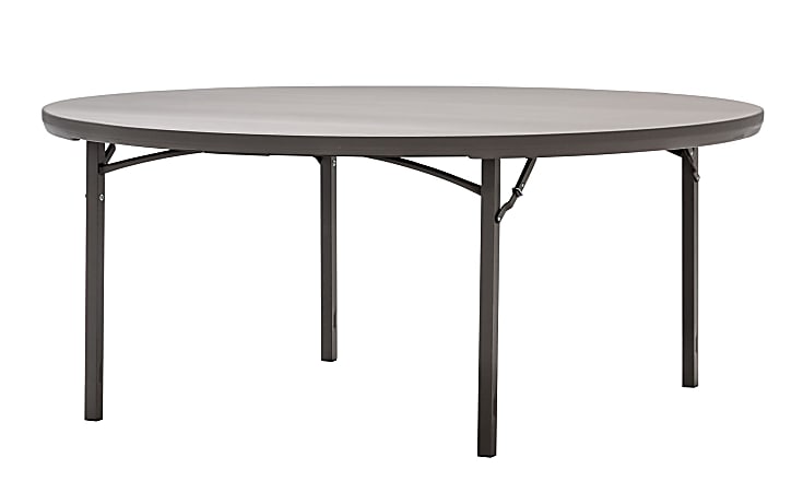 Cosco® Commercial Products Folding Table, Round, 72"W, Brown