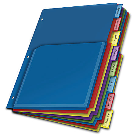 Office Depot® Brand Expanding Index Dividers, 8 Tabs, Assorted, Pack Of 8