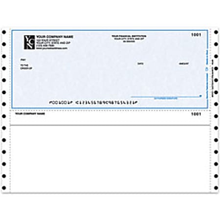 Custom Continuous Multipurpose Voucher Checks For M.Y.O.B®, 9 1/2" x 7", Box Of 250