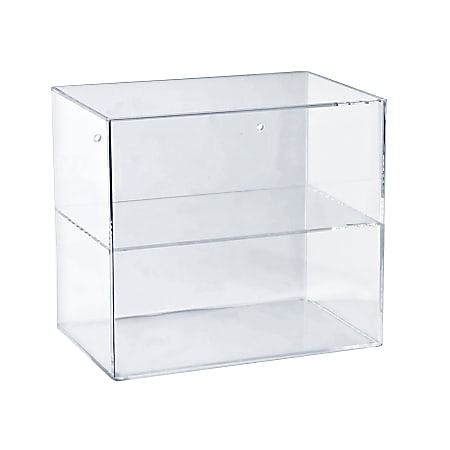 Azar Displays Acrylic Countertop Open Case With 1 Shelf, 12-1/4"H x 14"W x 9"D, Clear