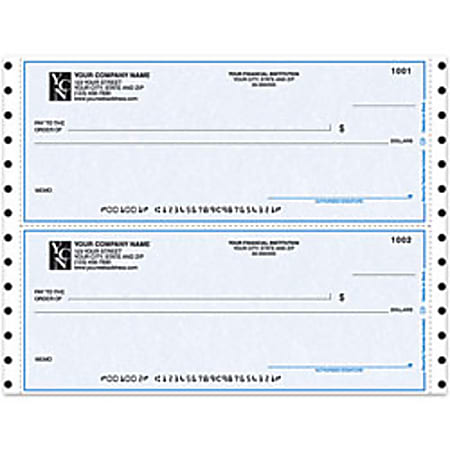 Custom Continuous Multipurpose Draft Checks For MECA®, 9 1/2" x 3 1/2", Box Of 250