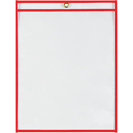 Partners Brand Job Ticket Holders, 9" x 12", Neon Red, Pack Of 15