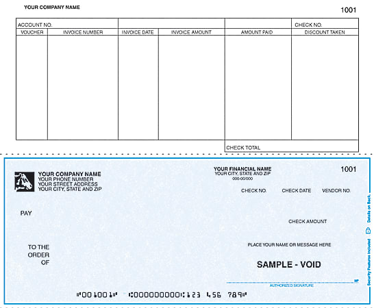 Continuous Accounts Payable Checks For RealWorld®, 9 1/2" x 7", 2-Part, Box Of 250, AP27 Bottom Voucher